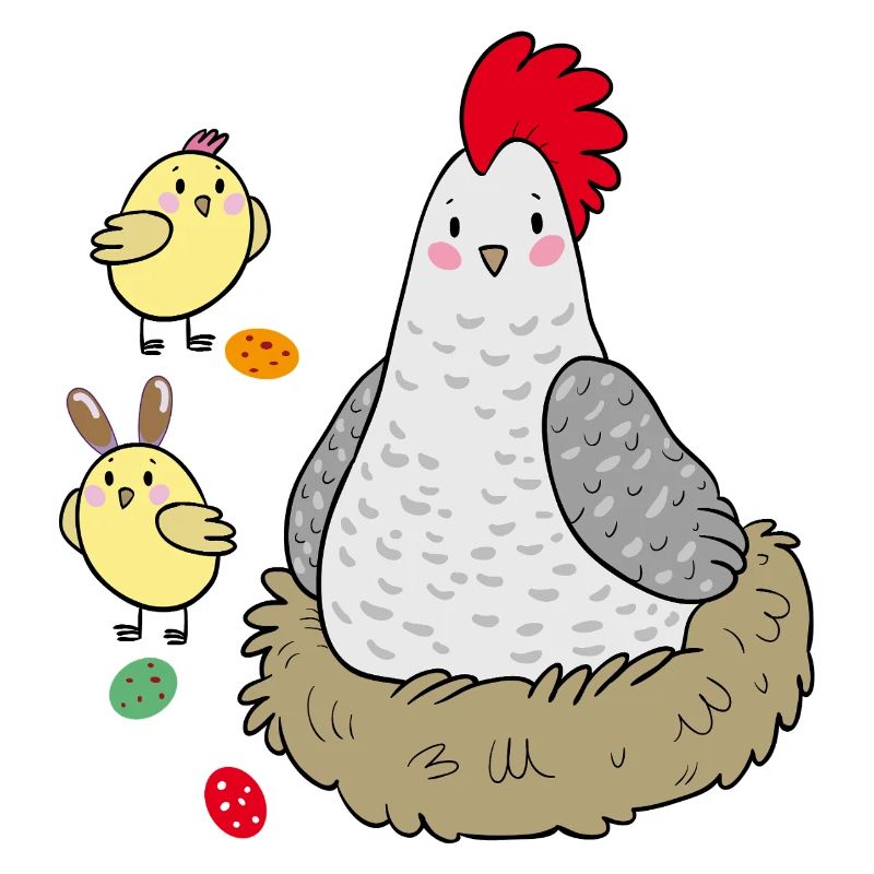 Chicken in the nest Easter