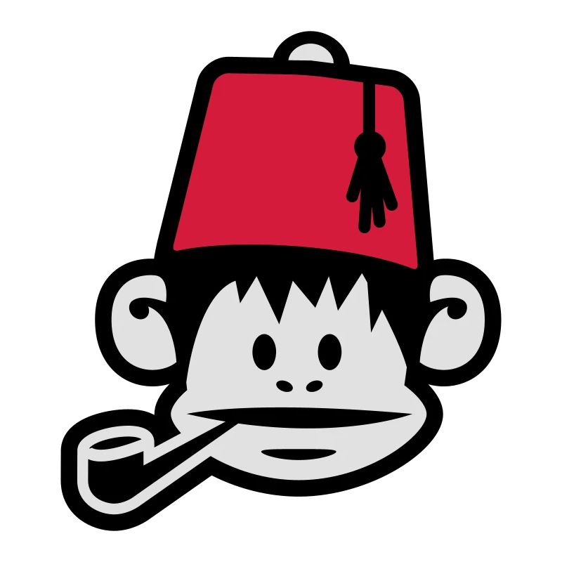 monkey fez ape primat affe pipe smoker