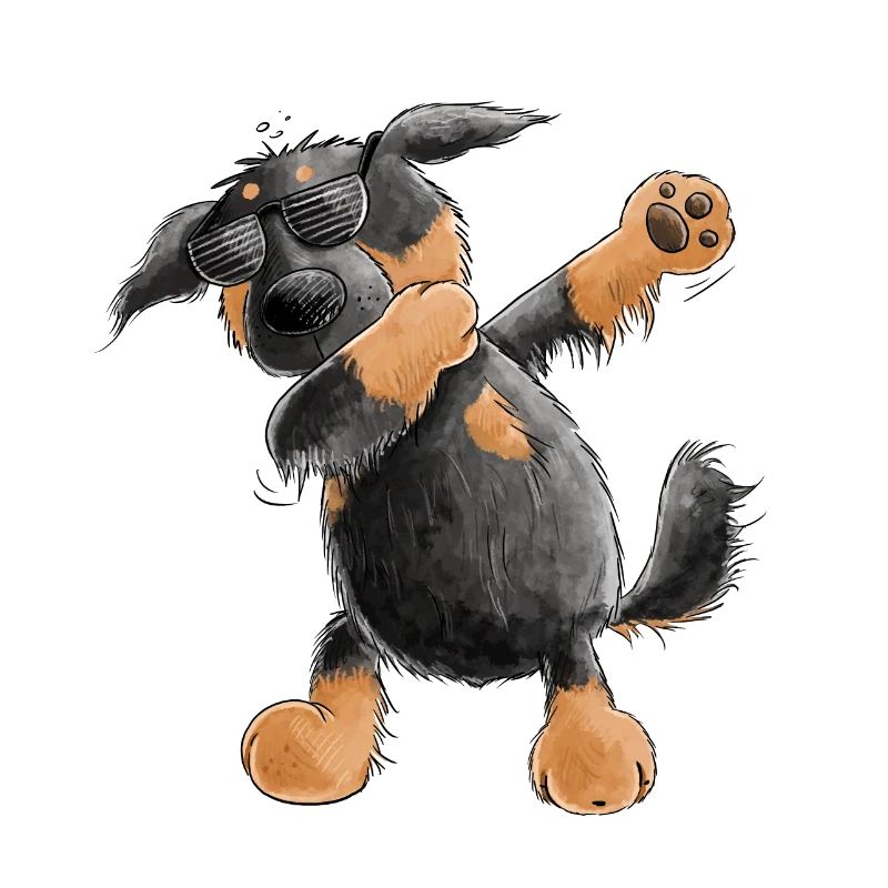 Hovawart Dab Dance Comic I Dabbender Hund