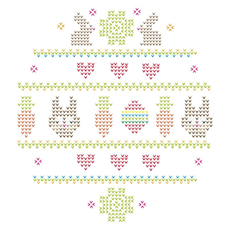 Easter motifs in knitting pattern style for Easter