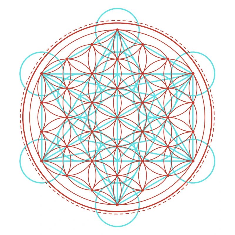 Lebendige Blume des Lebens Geometrie