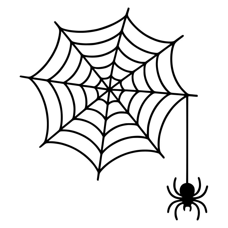 Spinnennetz mit Spinne Silhouette