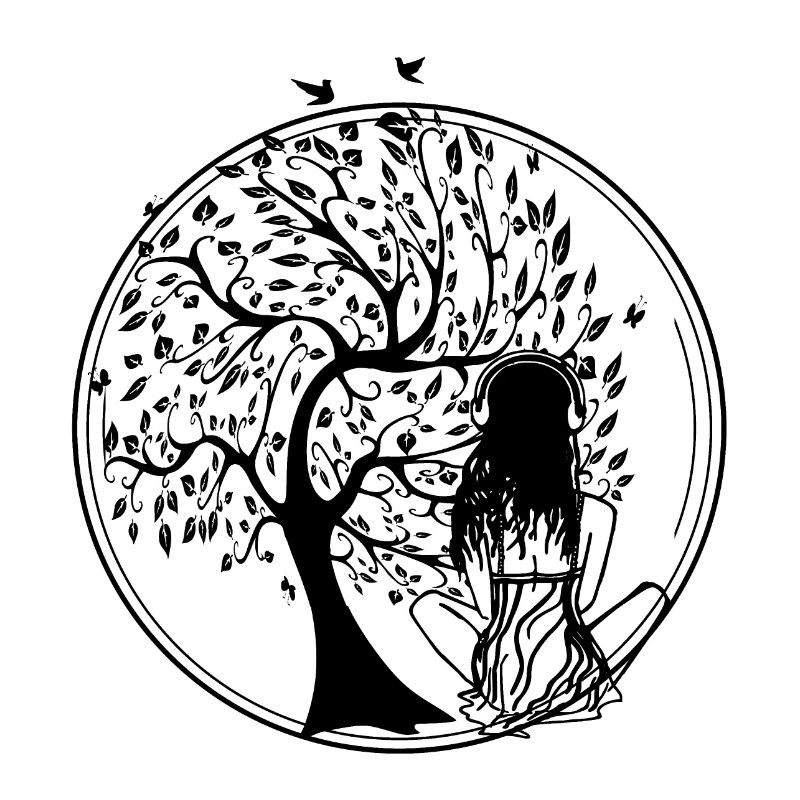 Arbre Silhouette Écouteurs