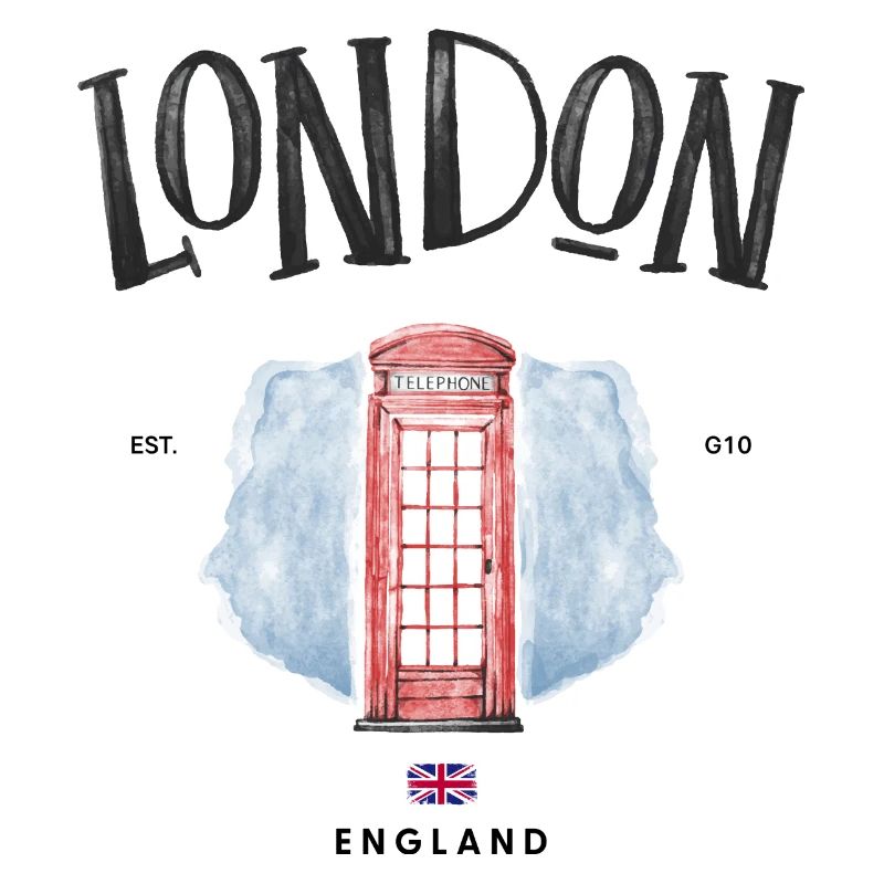 Londres Red Phone Booth Aquarelle