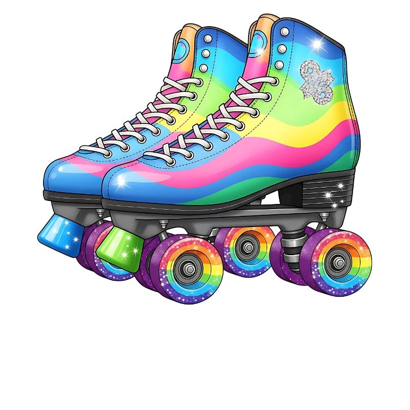 Rainbow Roller Skates Retro Disco Style