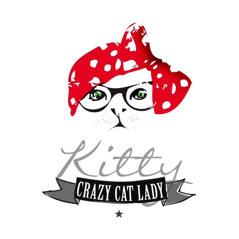 cat hipster kitty crazy cat lady red headscarf br