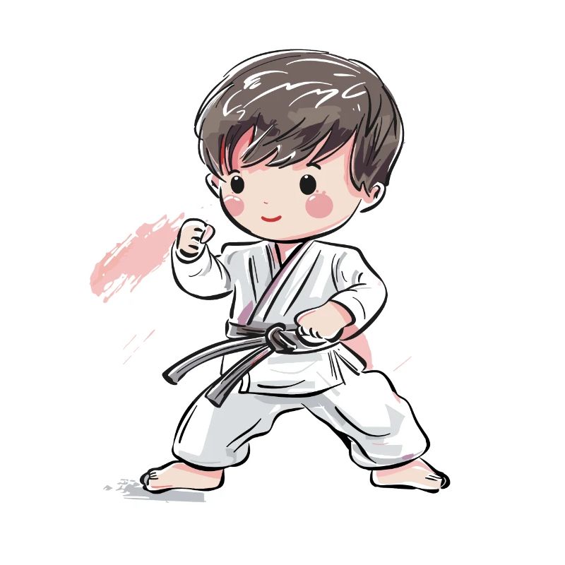 Karate Junge Comic Stil