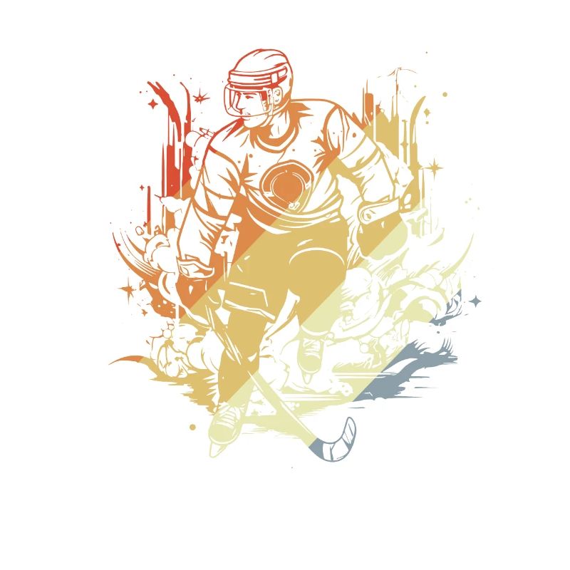 Eishockeyspieler Comic Stil