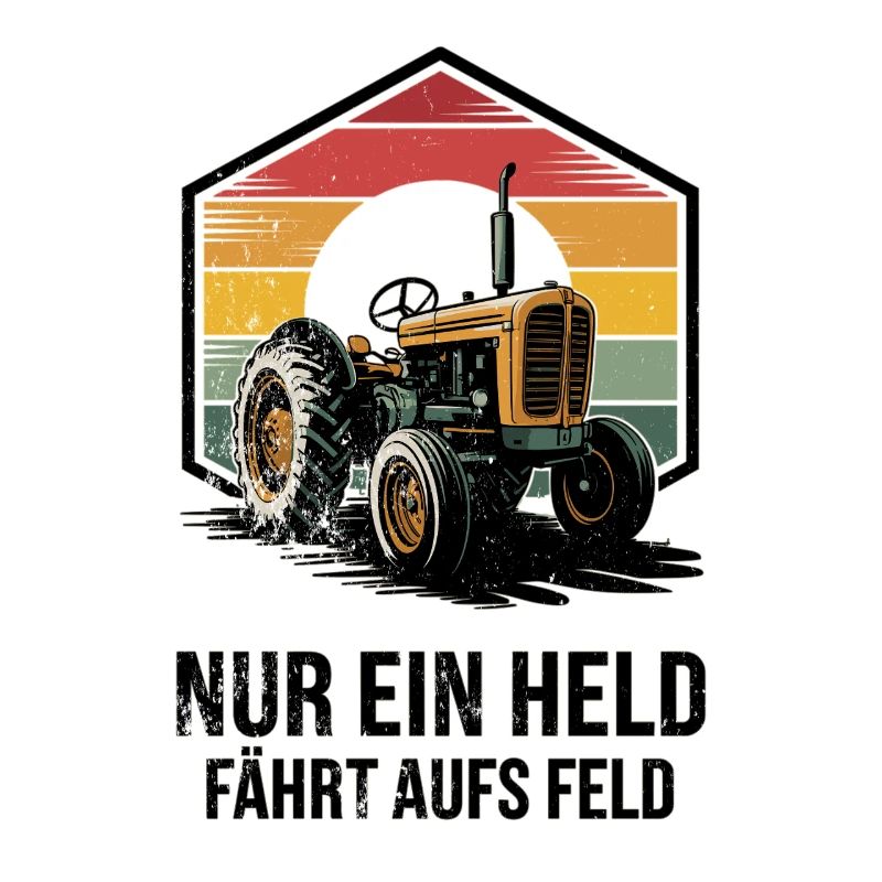 Held auf dem Feld Traktor