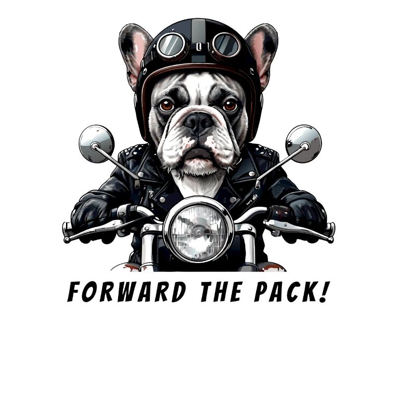 Bouledogue Motard "Forward the Pack"