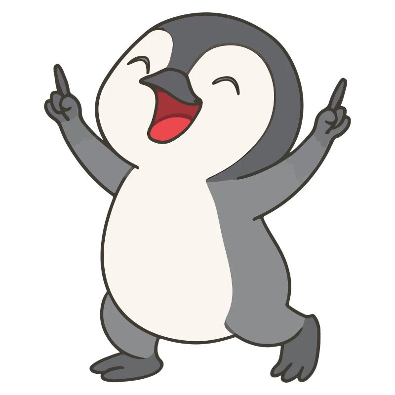 Happy penguin chick