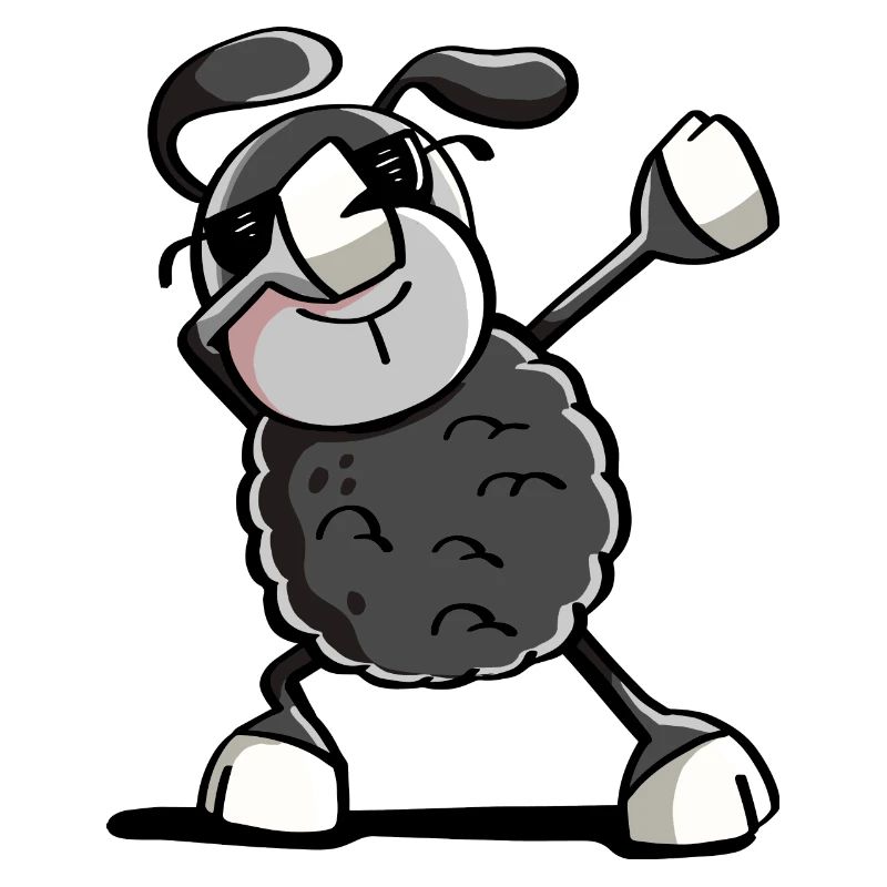 Trendy Black Dab Dance Sheep - Dabbing Animals