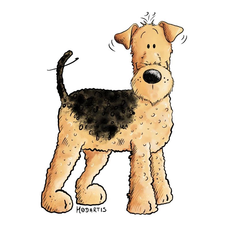 Happy Airedale Terrier I Hunde Comic
