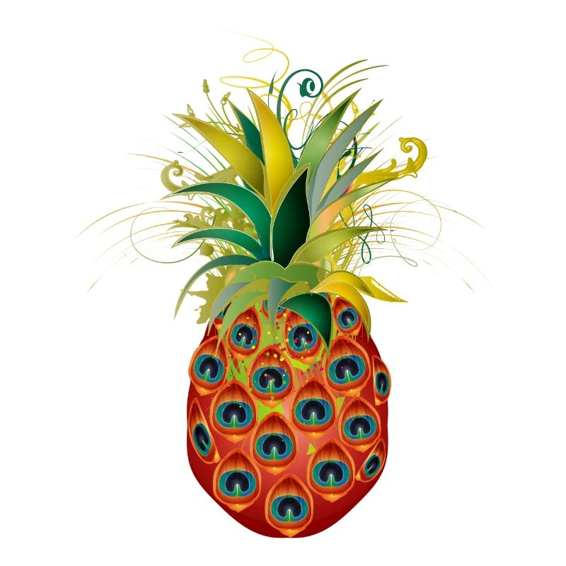 extraordinary pineapple from peacock eye feathers