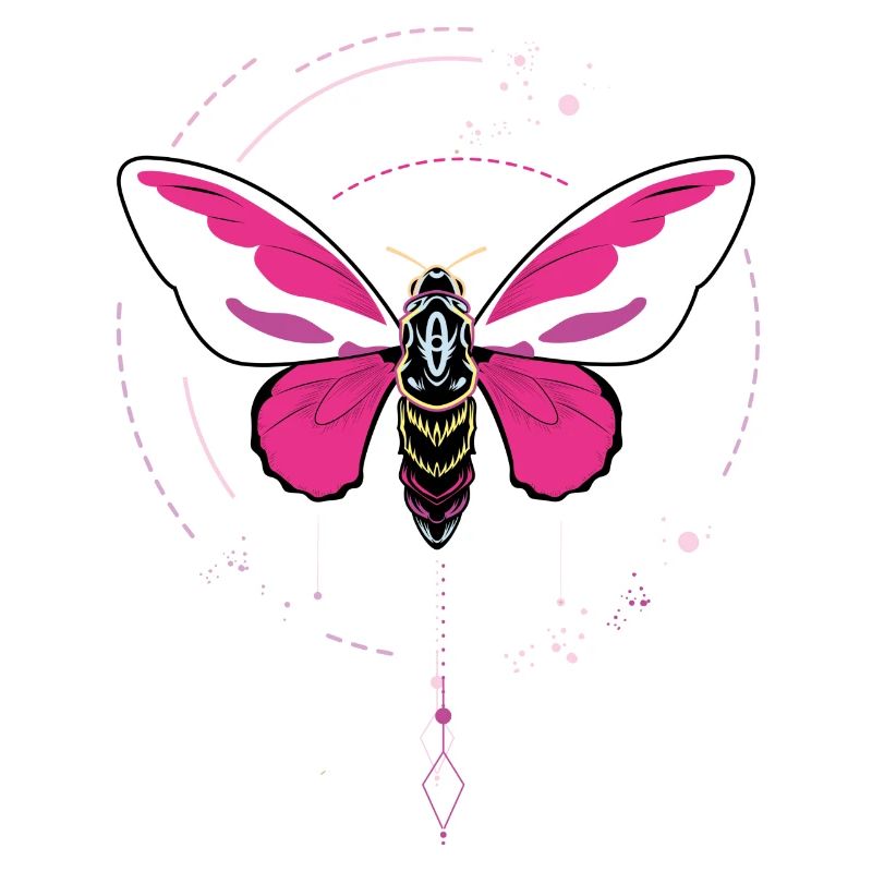 papillon tatouage papillon pendule rose phase de lune