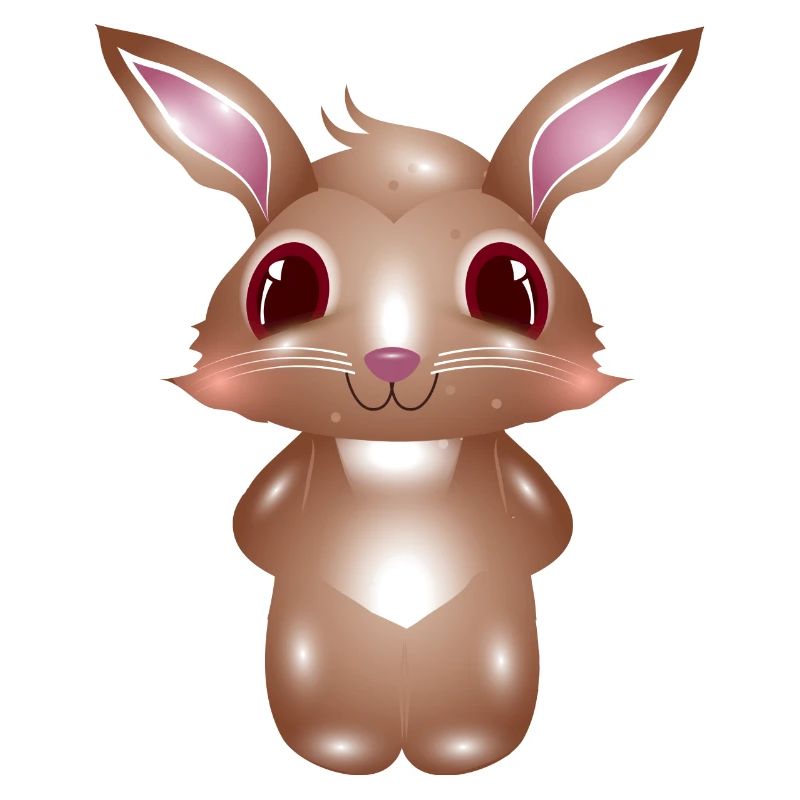 Lapin mignon avec des joues roses dans un style comique