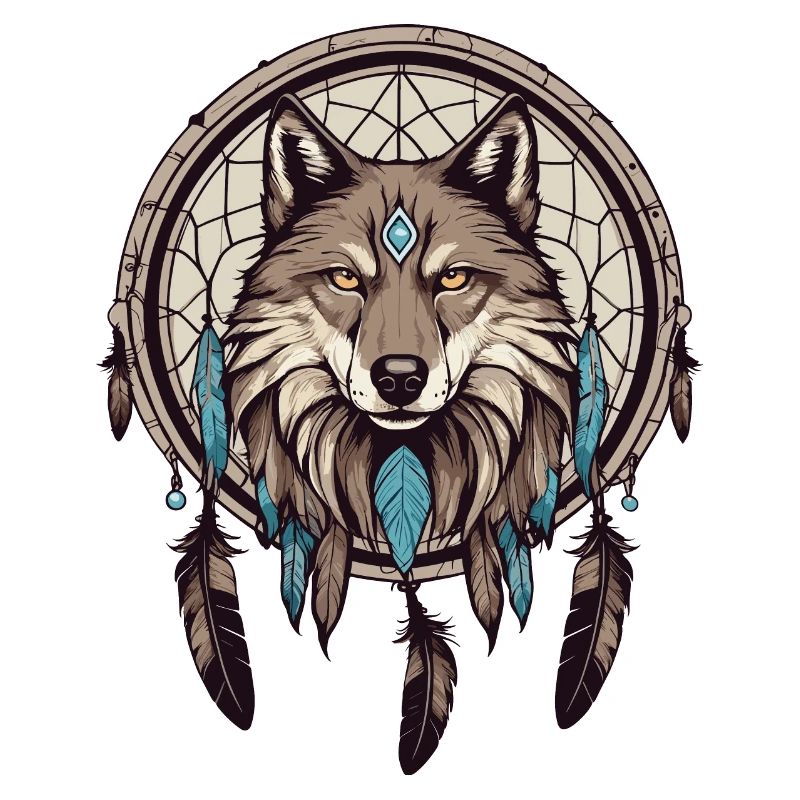 Traumfänger mit Wolf