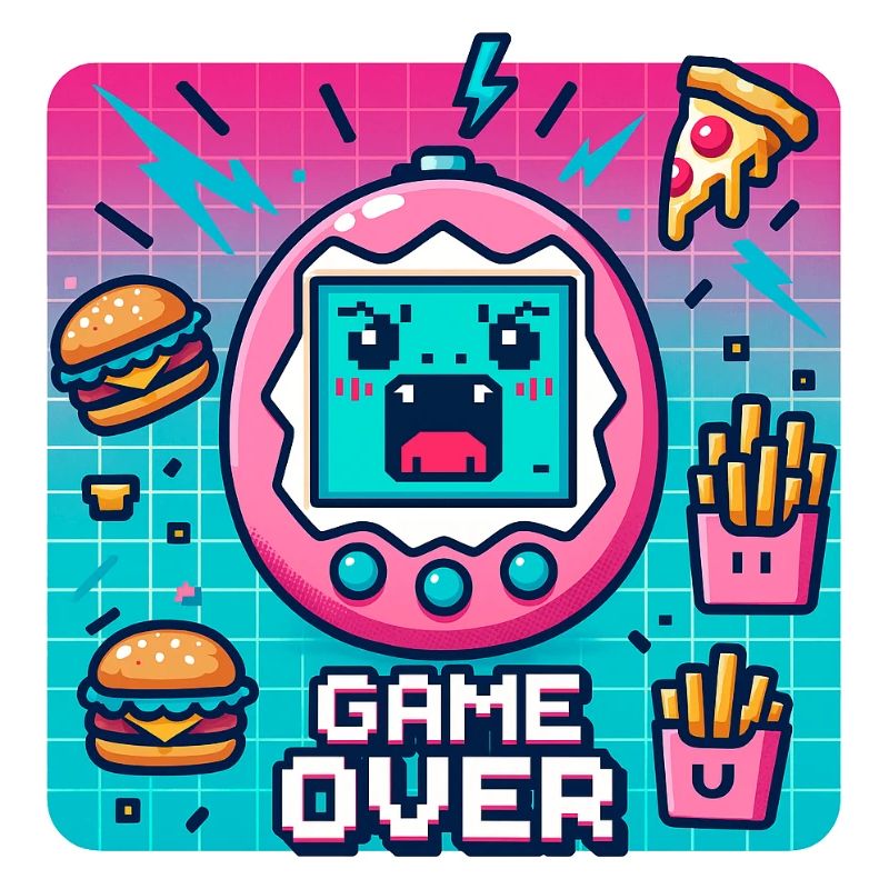 Pixel console, retro and snacks