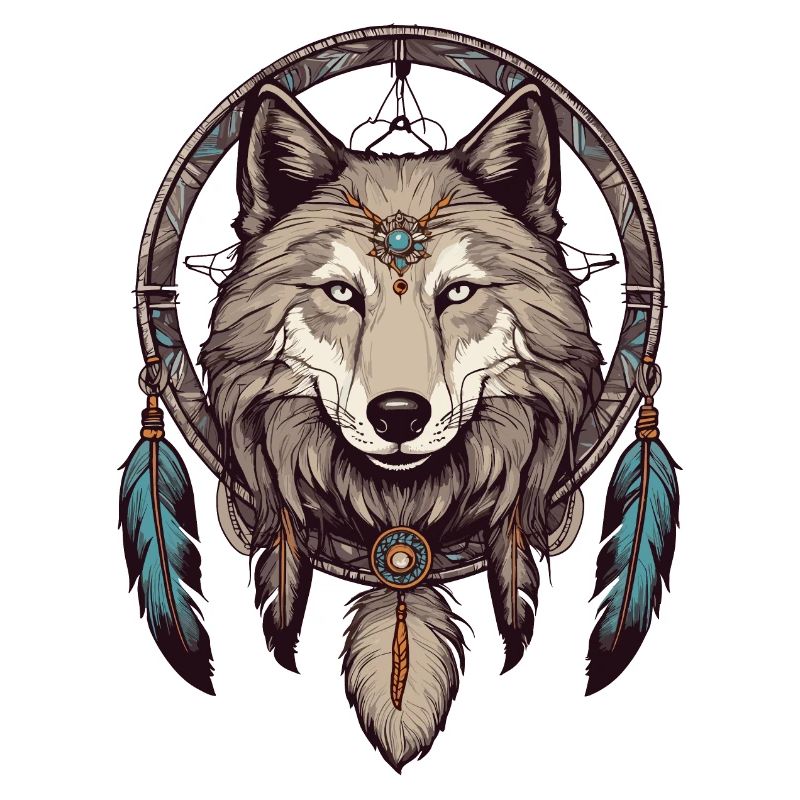Traumfänger mit Wolf