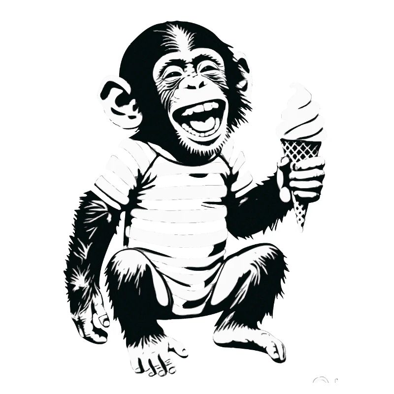 Verspielter Affe mit Eiscreme-Design