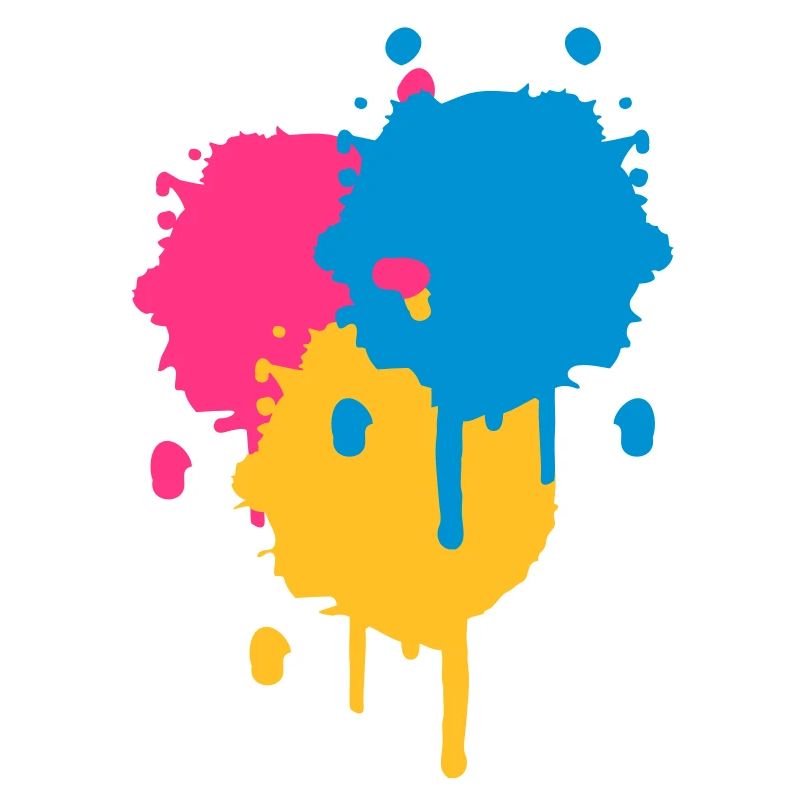 Trois points lumineux de couleur dans le style