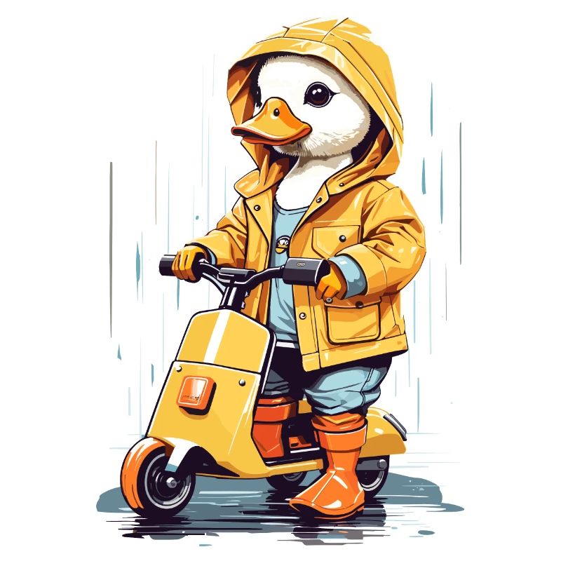 Cute duck with roller