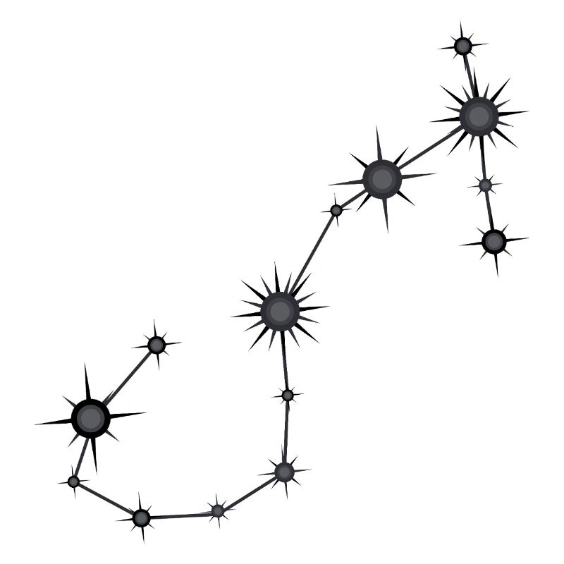 Scorpio Star Constellation Zodiac Sign Black Gray