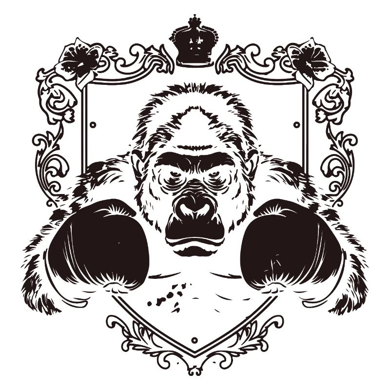  Gorilla mit Kampfpose