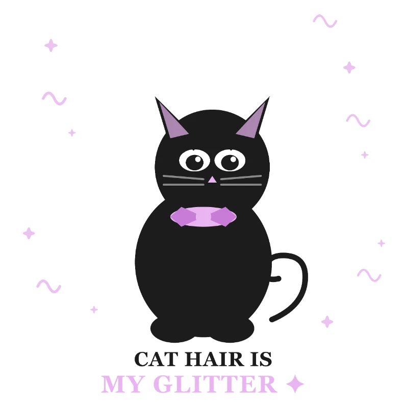 Charme chatte pailleté avec collier violet