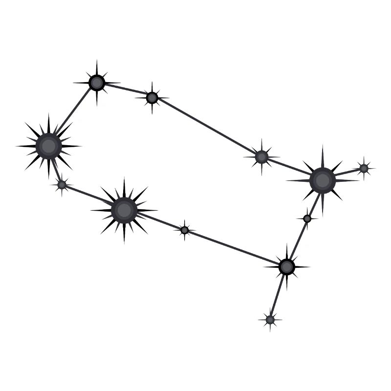Zwillinge Sternbild Sternzeichen Schwarz & Grau