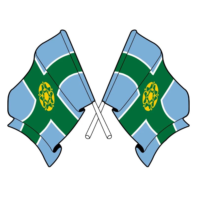 Derbyshire Flags Crossed