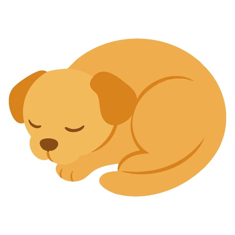 Chiot endormi dans un style minimaliste