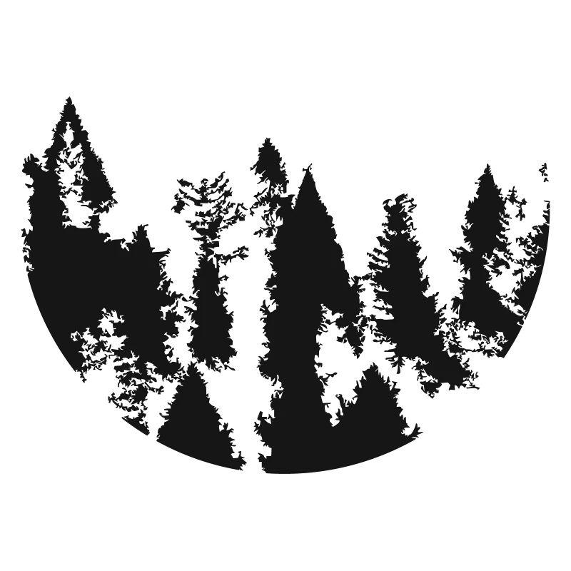 Silhouette de cercle de forêt