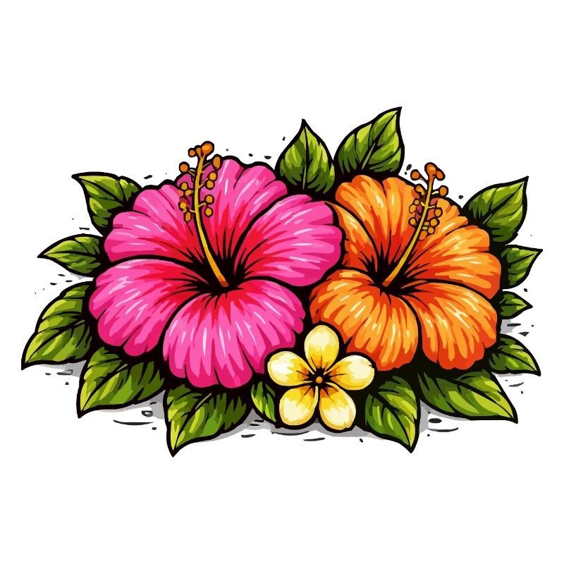 Fleurs tropicales d’hibiscus