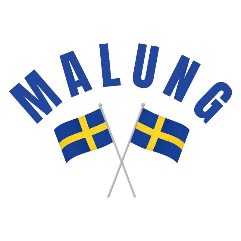 Malung crossed Swedish flags