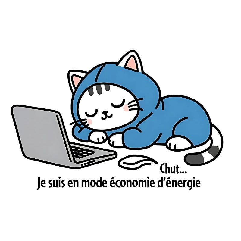 Katze im blauen Kapuzenpullover auf Laptop