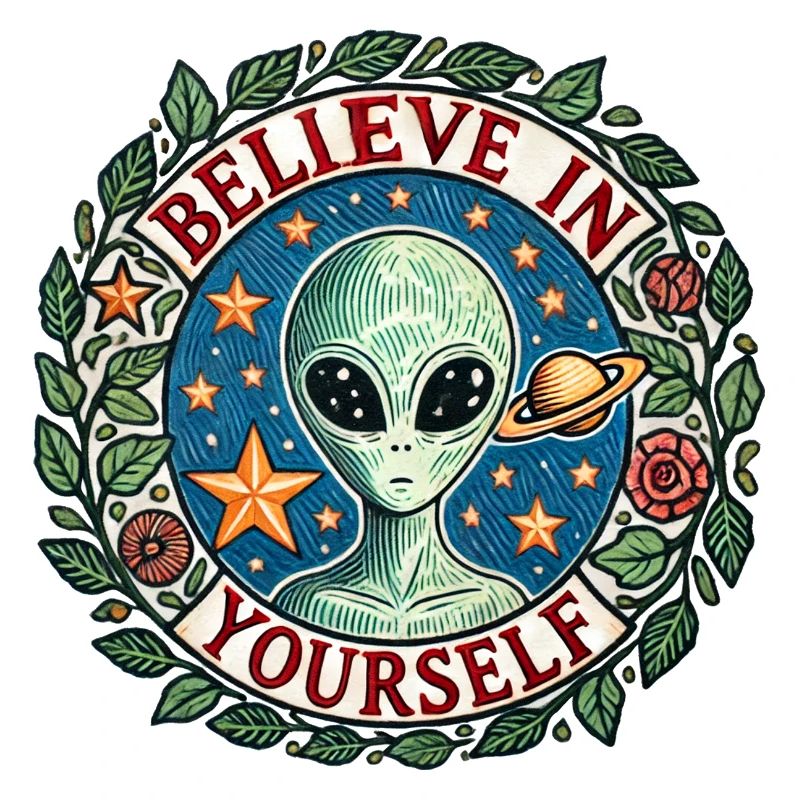 Glaube an dich selbst Alien Space Circle