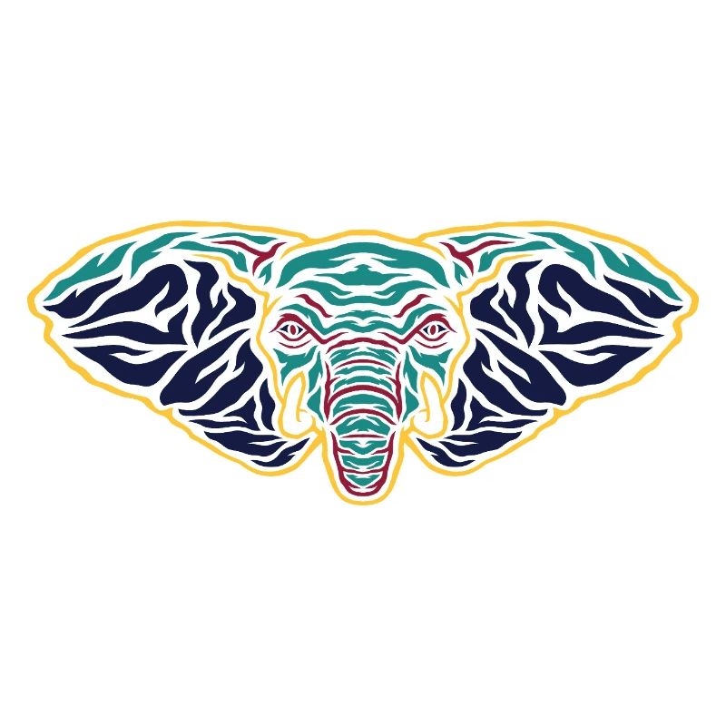 Psychedelic Elephant Head