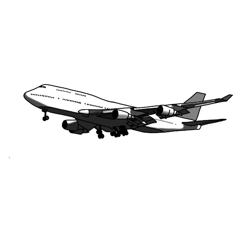 Airplane silhouette with dynamic design