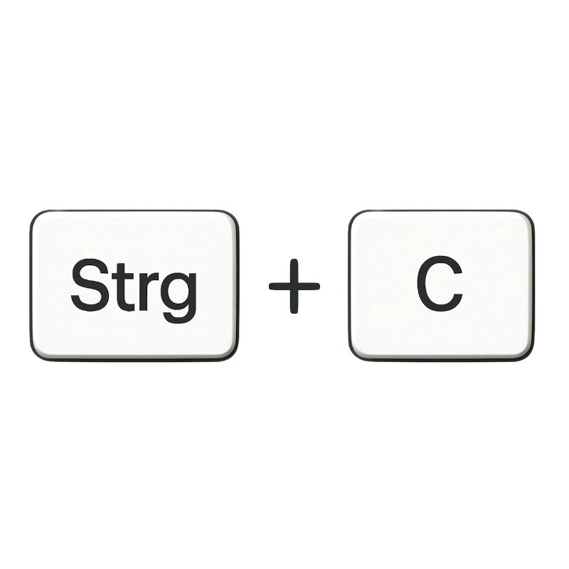 Key Combination Copy Ctrl + C