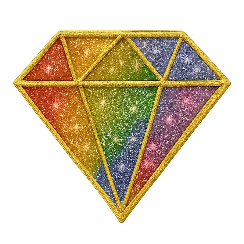 Patch diamant pailleté arc-en-ciel