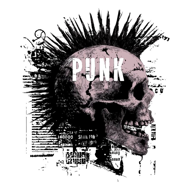 Punkrock Mohawk Schädel