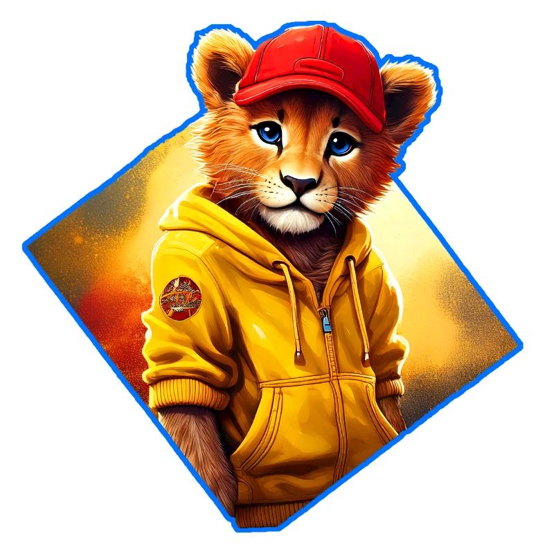 Petit lion à bonnet rouge