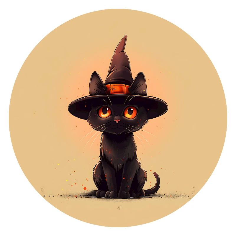 Cat spook in the witch's hat