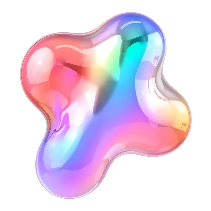 Regenbogen Glänzendes abstraktes Blob-Design