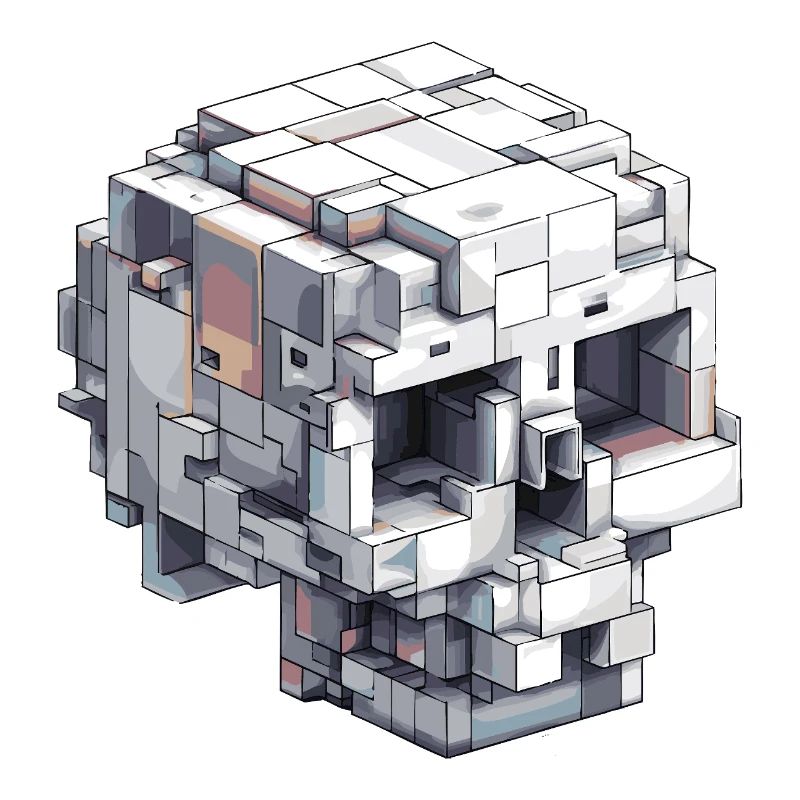 Conception de crâne en bloc - Look d’art numérique