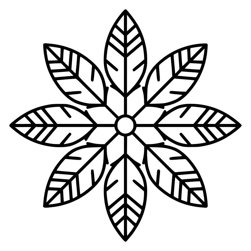 Leaf Mandala | Nature & Harmony Line Art