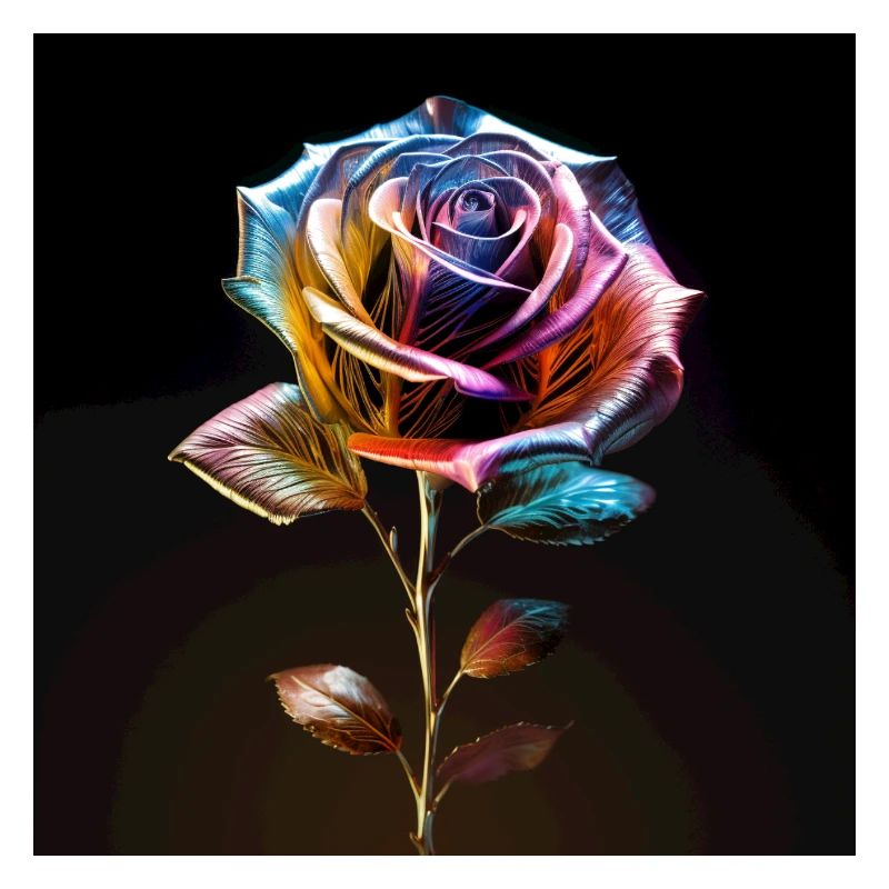 Rainbow Rose Metallic Shine