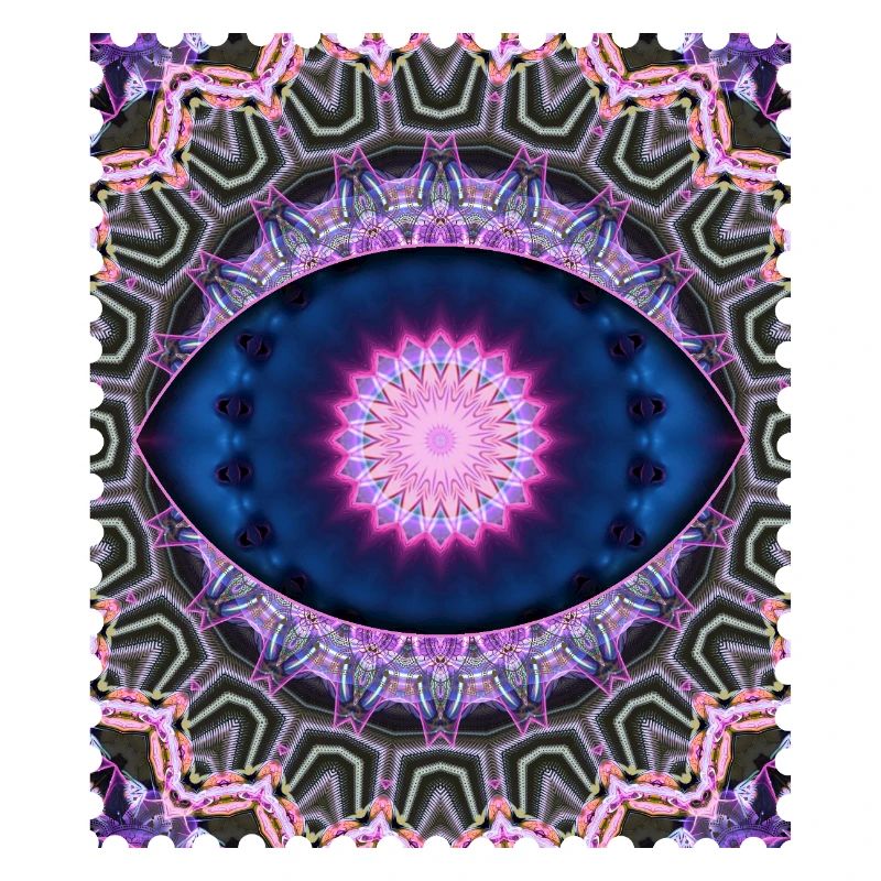Neon Blue Pink Mandala