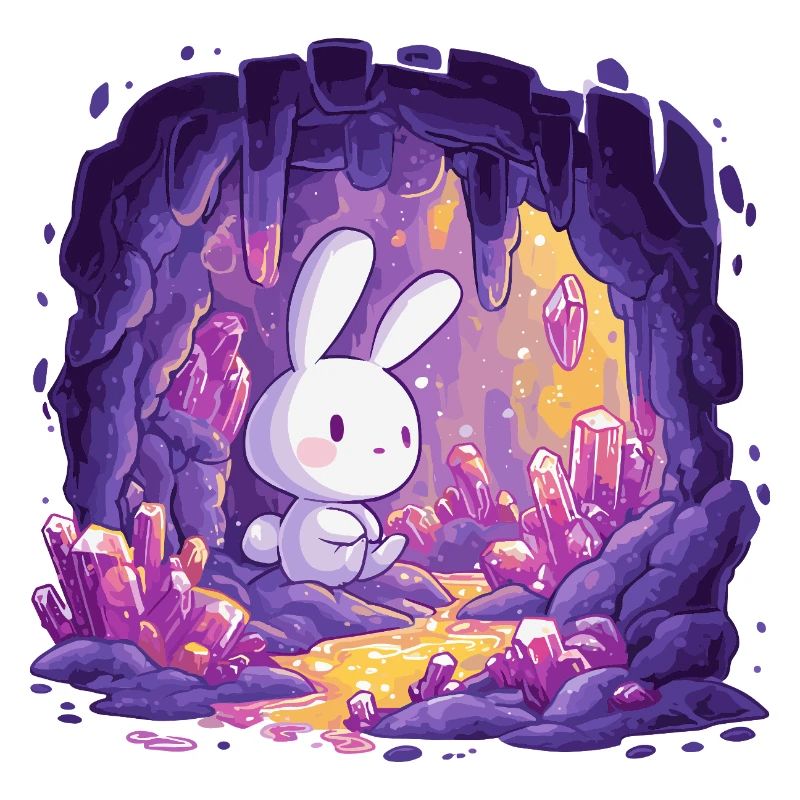 Lapin de la Grotte de Cristal en lumière violette
